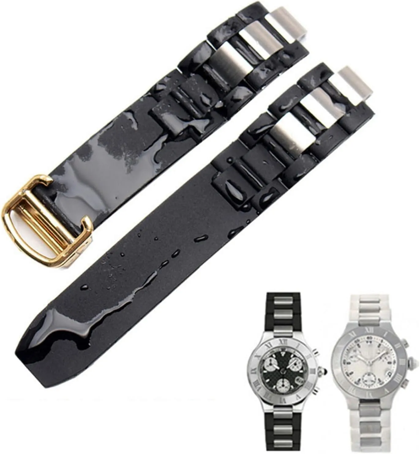 * 10mm Silicone Strap for Cartier 21st Century prove purple stratum imagist satire Convex Waterproof watchband Watch Chain Accessories 20 