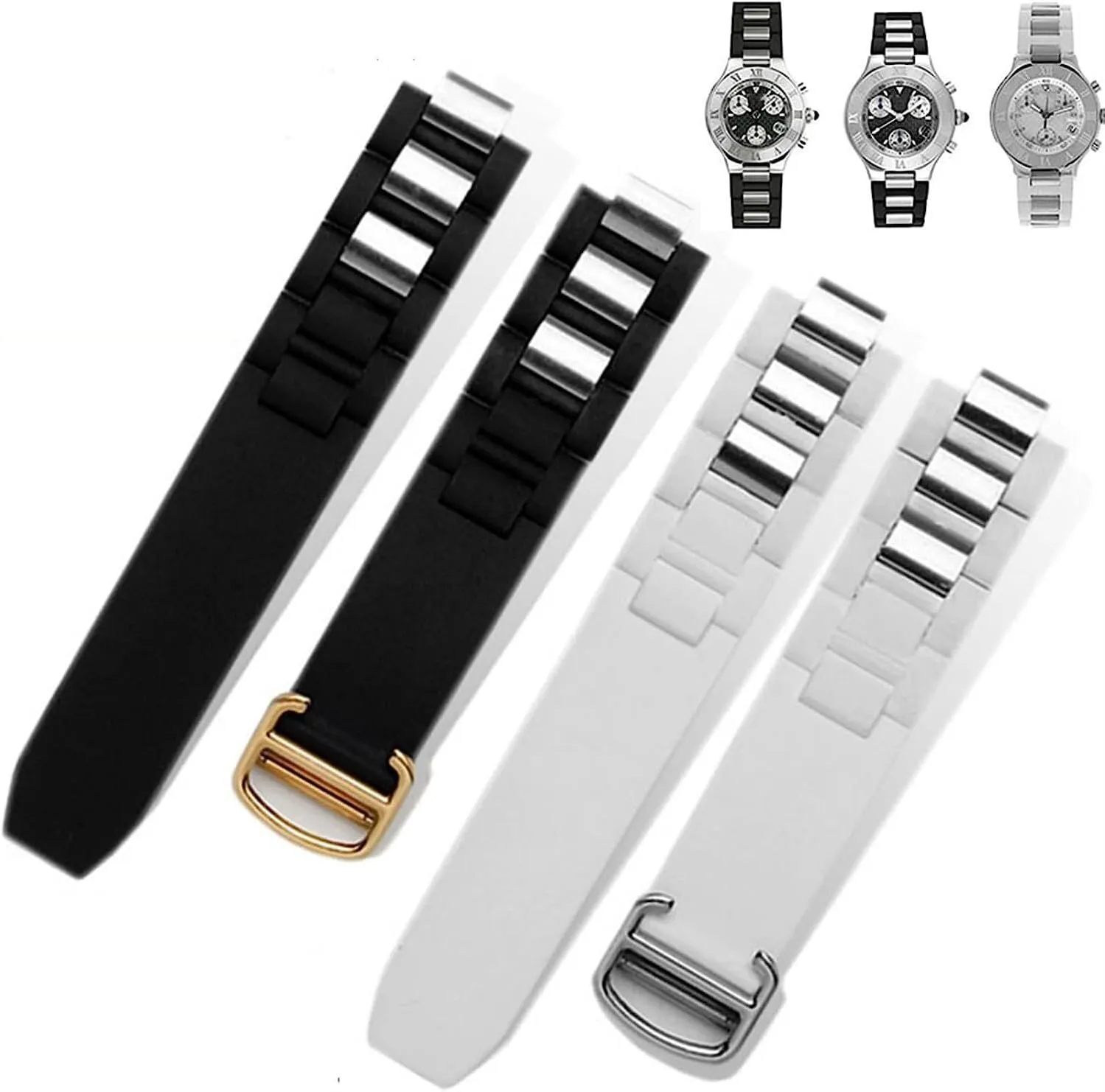 * 10mm Silicone Strap for Cartier 21st Century prove purple stratum imagist satire Convex Waterproof watchband Watch Chain Accessories 20 