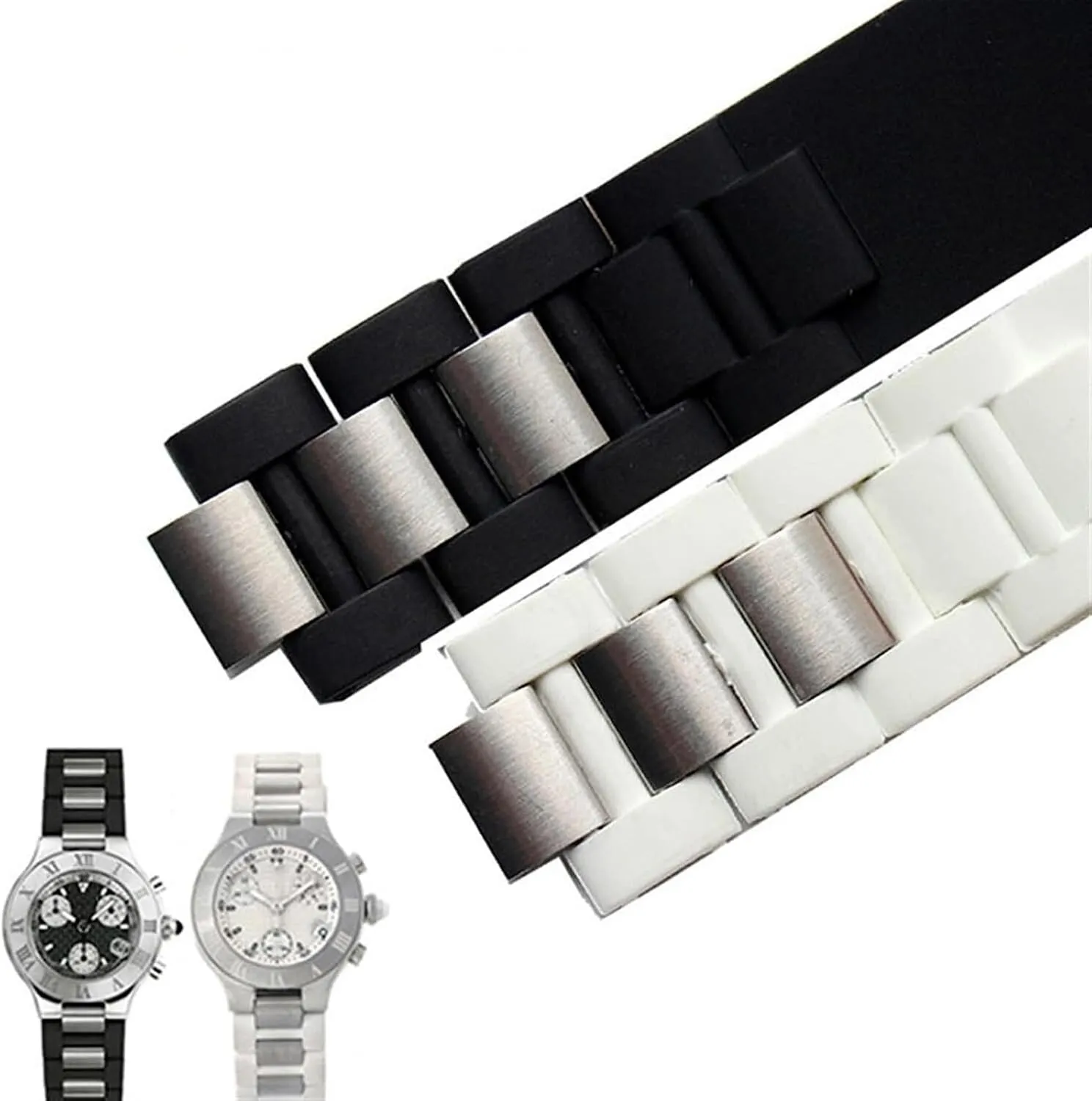 * 10mm Silicone Strap for Cartier 21st Century prove purple stratum imagist satire Convex Waterproof watchband Watch Chain Accessories 20 