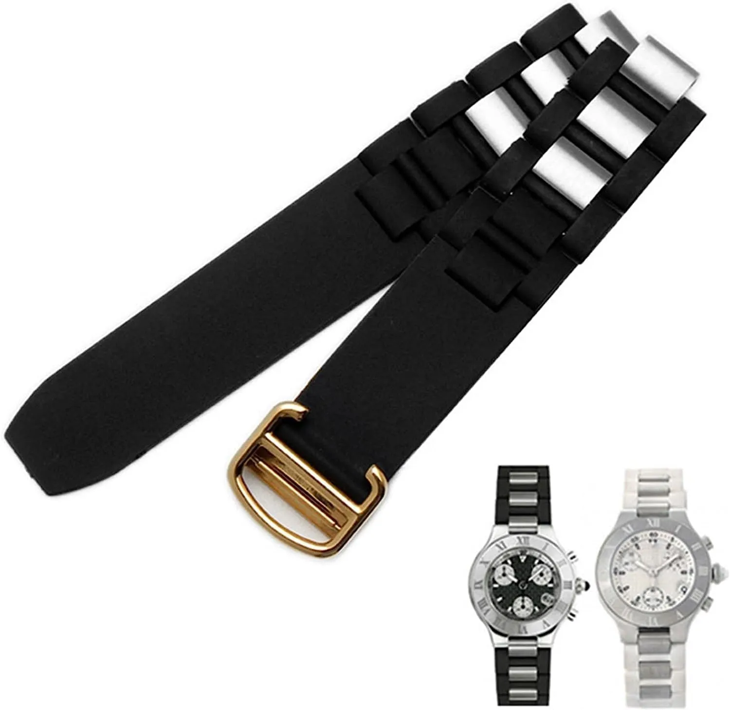 * 10mm Silicone Strap for Cartier 21st Century prove purple stratum imagist satire Convex Waterproof watchband Watch Chain Accessories 20 