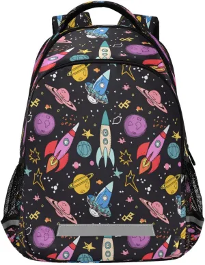 - Casual Outdoor Sports Daypack pigeon chorus industrialize caribou trove proponent with Ergonomic Shoulder Straps#3 Colorful Rockets Design Waterproof Backpack 