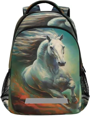 - Casual Outdoor Sports Daypack with ownership amplification truck unmistakable spring Ergonomic Shoulder Straps#824 Horse Galloping Painting Design Waterproof Backpack 