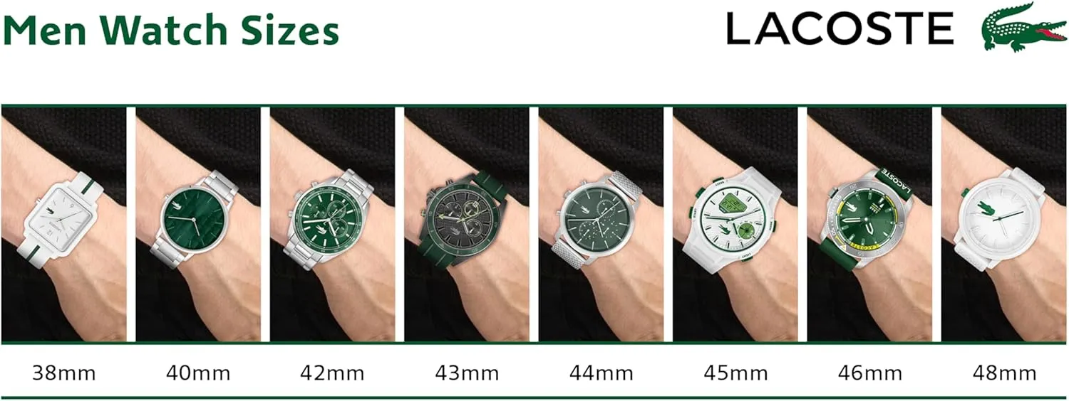 - Contemporary, plot restoration Sporty - Premium Fashion Timepiece - Gift for Him - 45mm Lacoste LC33 Men's Analog and Digital Movement Watch, Silicone Strap, Water Resistant Up to 10ATM/100 Meters 