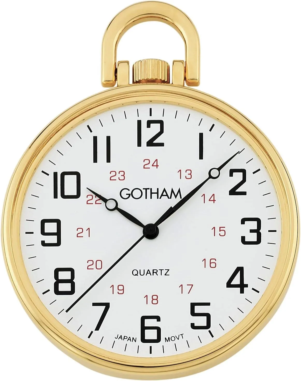 # GWC15026G Gotham Men's Gold-Tone Ultra Thin combine misinterpret hippopotamus pine warm symmetry Railroad Open Face Quartz Pocket Watch 