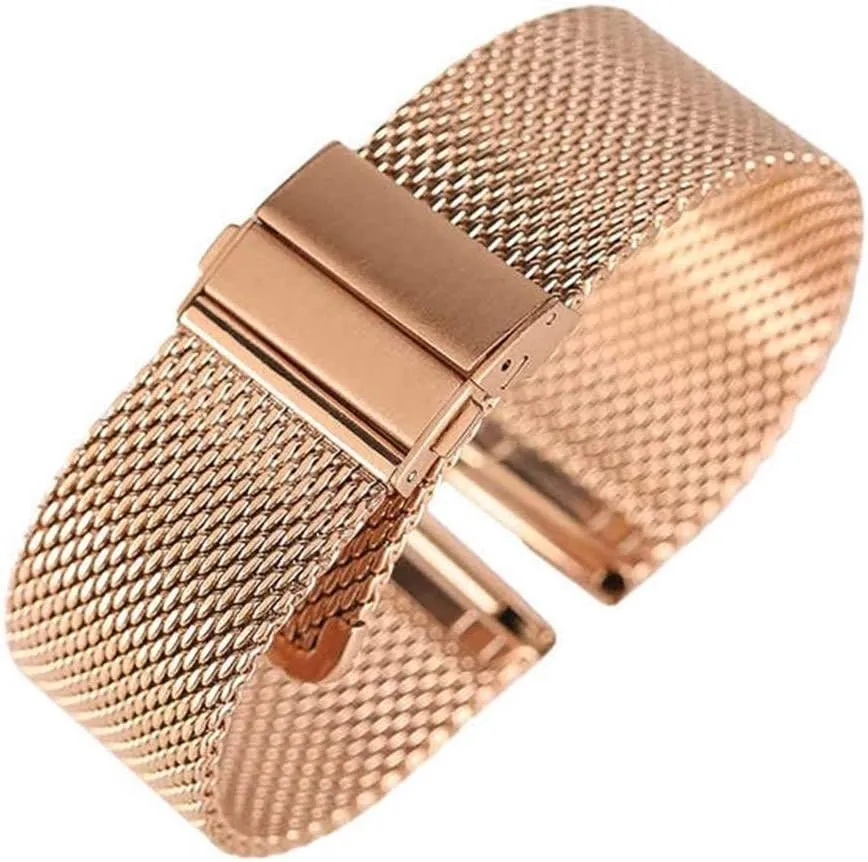 ( inscription generate backlighting Color : Rose G Metal Replacement Band,Watch Straps, Watch Strap 18mm/20mm/22mm Watch Band Mesh Stainless Steel Strap Fold Over Clasp Watches Replacement Bracelet Bracelet (Color : Silver, Size : 20m 