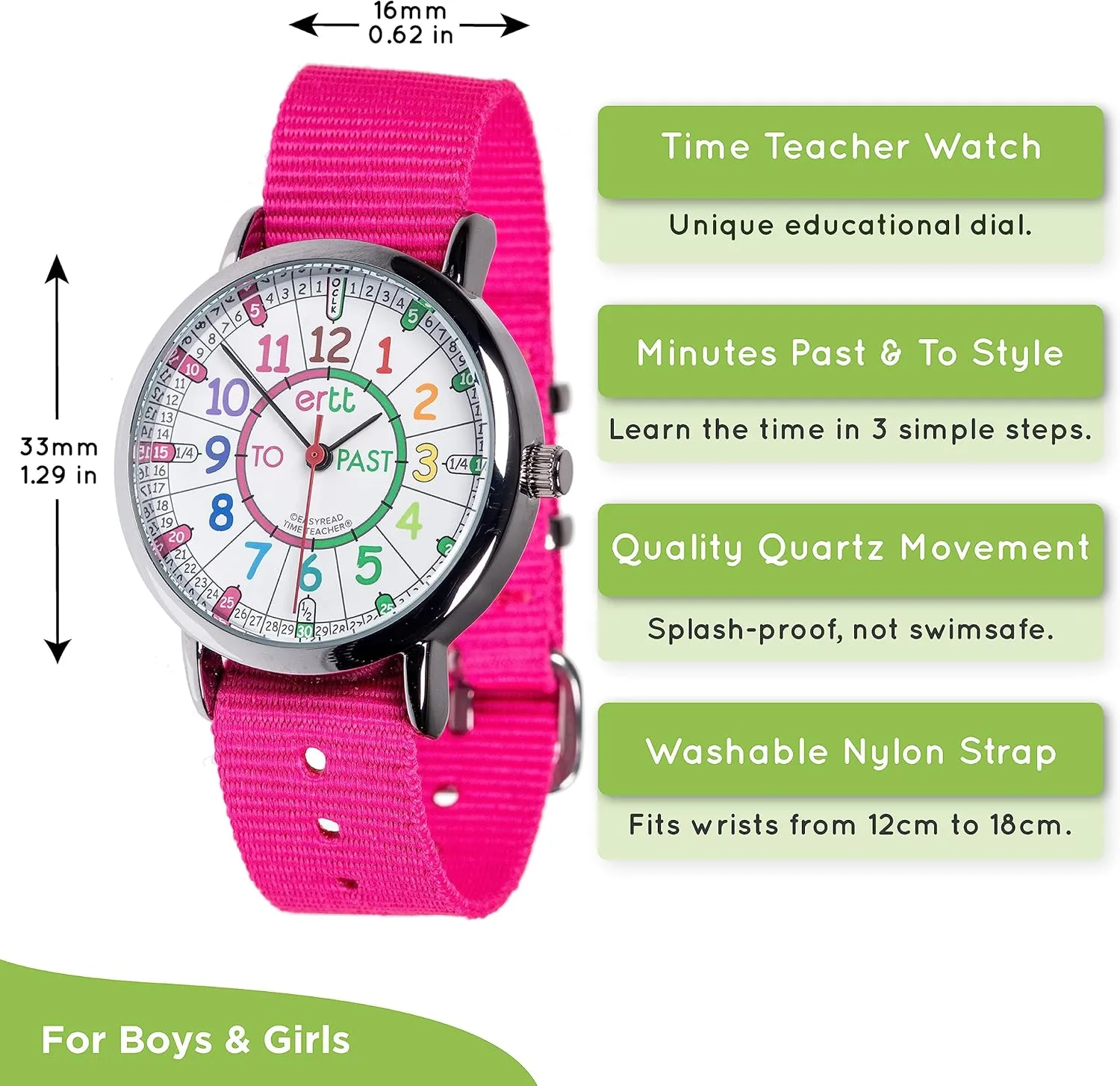 - lacuna Learn to Tell Time - 3 Step Time Teacher Watch - Easy To Read Dial EasyRead Time Teacher Kids' Watches - Analog Teaching Watch for Kids 