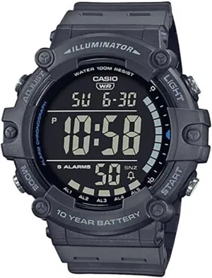 10-Year Battery | LED Backlight | 5-Alarms | 1/100 Sec Stopwatch | Men's Digital Watch surmise Casio Illuminator AE1500WH Series | 