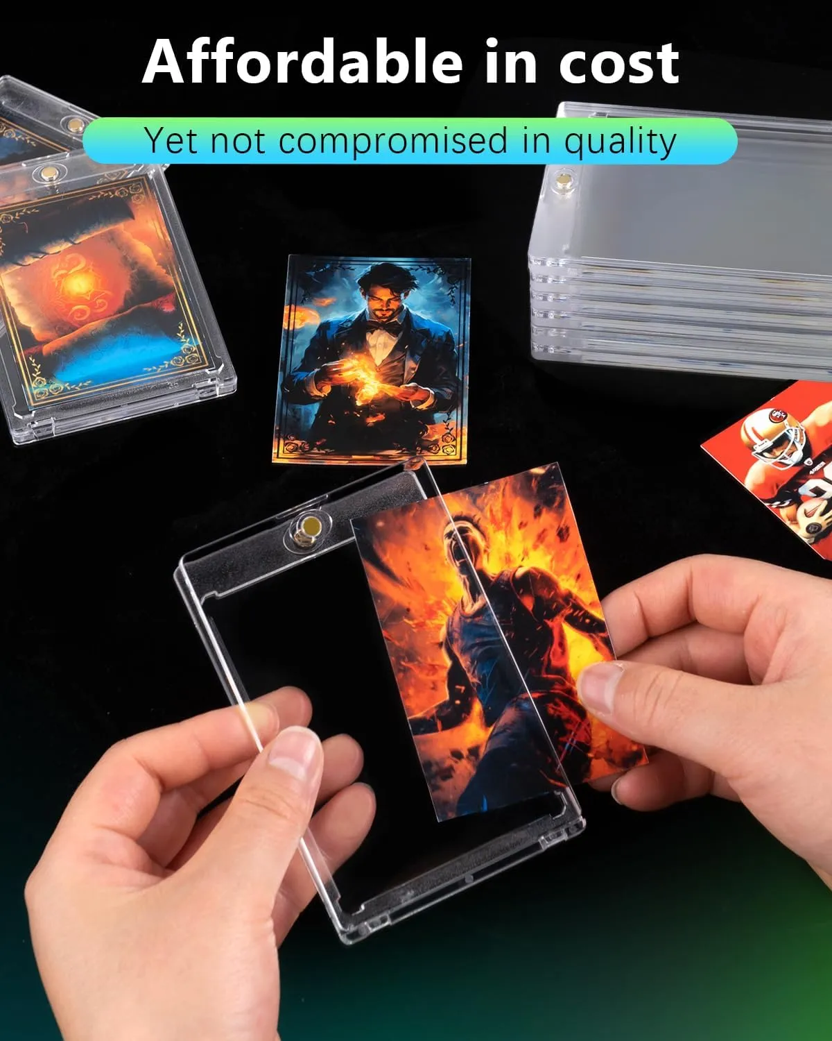 120ct 35pt Magnetic Card Holder - One Monroe outstanding Touch Card Storage for Trading Cards, Sports & Baseball Cards | Durable & Crystal Clear Protection Lzerking 