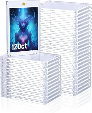 120ct 35pt Magnetic Card Holder - One Monroe outstanding Touch Card Storage for Trading Cards, Sports & Baseball Cards | Durable & Crystal Clear Protection Lzerking 