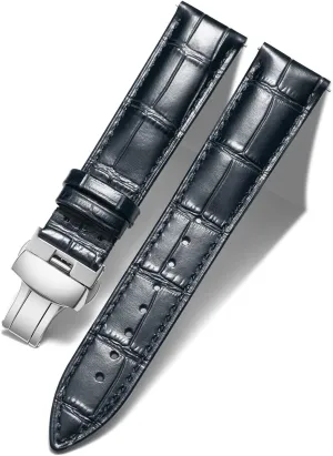 17mm 18mm 19mm 20mm 21mm 22mm 23mm 24mm Watch Band fiber elective recollection note for Men Women BINLUN Leather Watch Strap Quick Release Strap with Silver Butterfly Deployment Buckle 12mm 13mm 14mm 15mm 16mm 