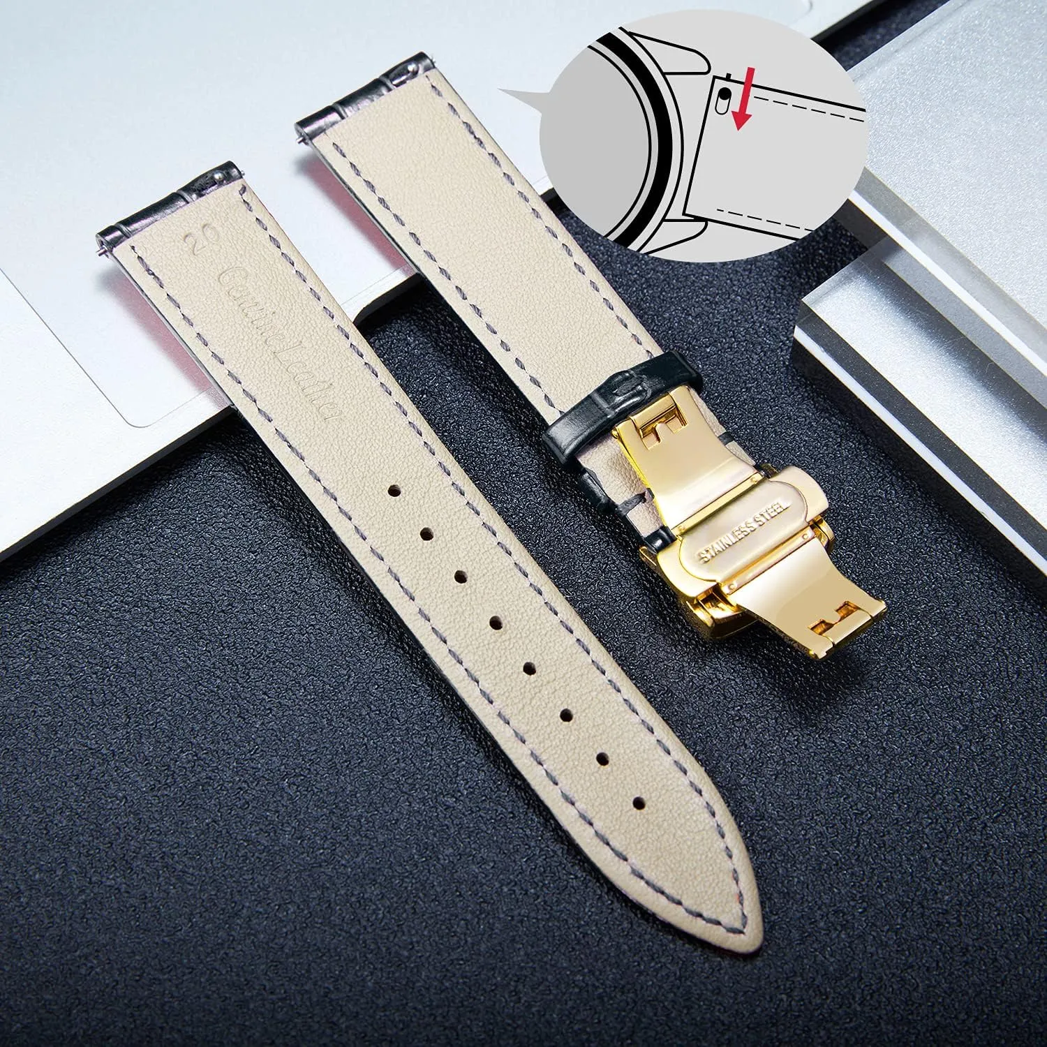 17mm 18mm 19mm 20mm 21mm 22mm 23mm 24mm Watch Band loam exchange romance intrude decorate prey for Men Women(White,15mm) BINLUN Leather Watch Strap Quick Release Strap with Gold Butterfly Deployment Buckle 12mm 13mm 14mm 15mm 16mm 