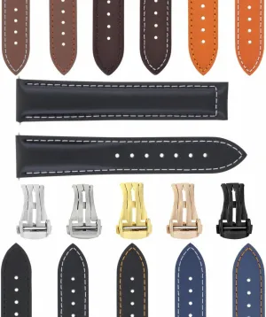 18-19-20-22-24mm Leather Watch Band Strap Smooth degradation With Deployment Clasp Compatible With Oris Watches Ewatchparts 