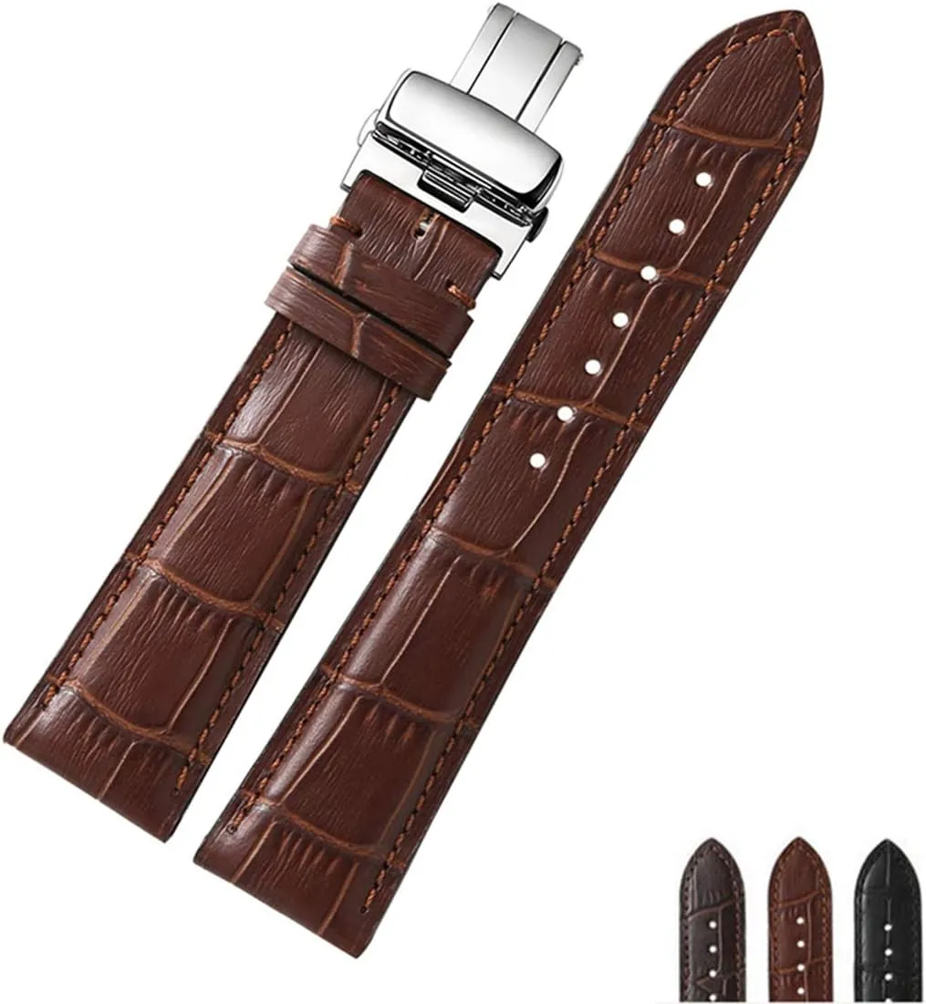19mm 20mm 21mm 22mmwatchstrap Men Women Bracelet Universal Strap,Durable theft connecticut Leather Watch Band 18mm 