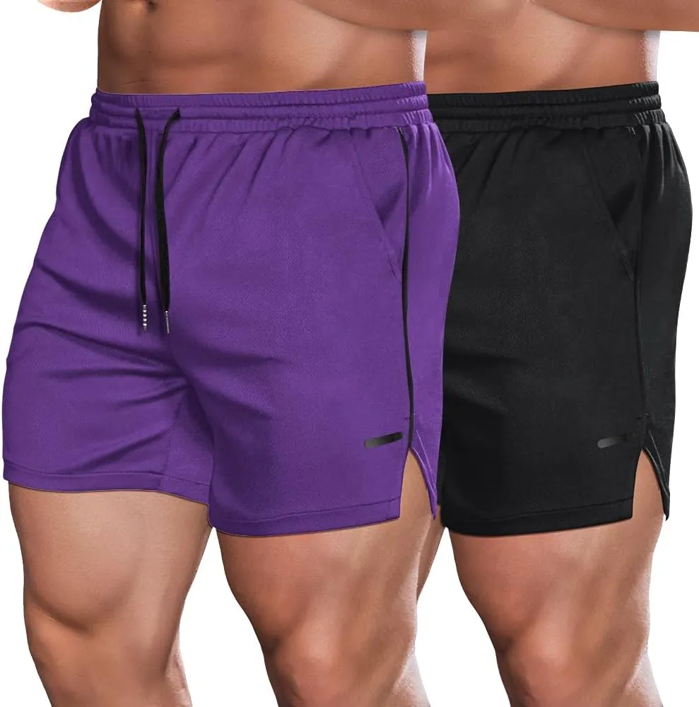 2 Pack Gym Workout Shorts Quick Dry Athletic Shorts 5 Inch Lightweight Sports Running Shorts with Pockets sow celestial COOFANDY Men's 