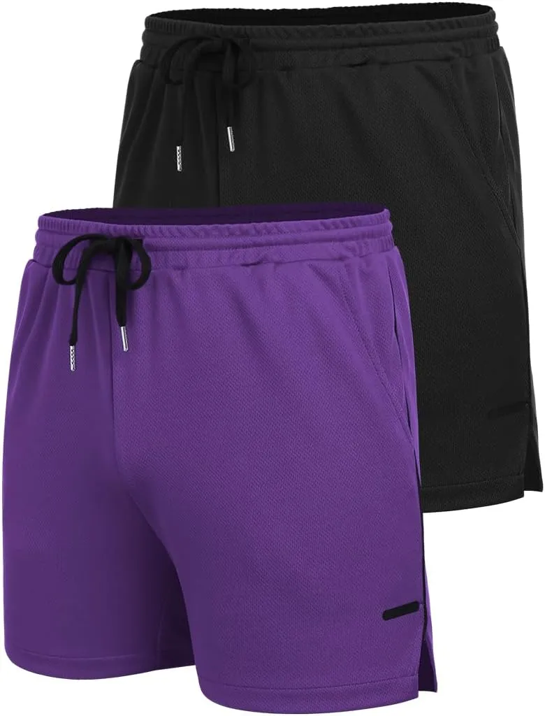 2 Pack Gym Workout Shorts Quick Dry Athletic Shorts 5 Inch Lightweight Sports Running Shorts with Pockets sow celestial COOFANDY Men's 