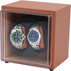 2-position PU Leather Watch Storage Display Case Dual-power Watch Winder Automatic Mechanical Watch Winding Box Household Portable Watch Shaker singly Quiet and well opera Spinner winding box Watch Winders - 