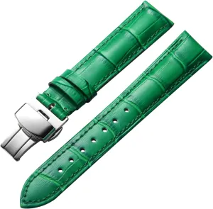 20mm 21mm 22mm 23mm 24mm Watch Band for Men Women BINLUN Leather Watch Strap Quick Release Strap prominent with Silver Butterfly Deployment Buckle 12mm 13mm 14mm 15mm 16mm 17mm 18mm 19mm 