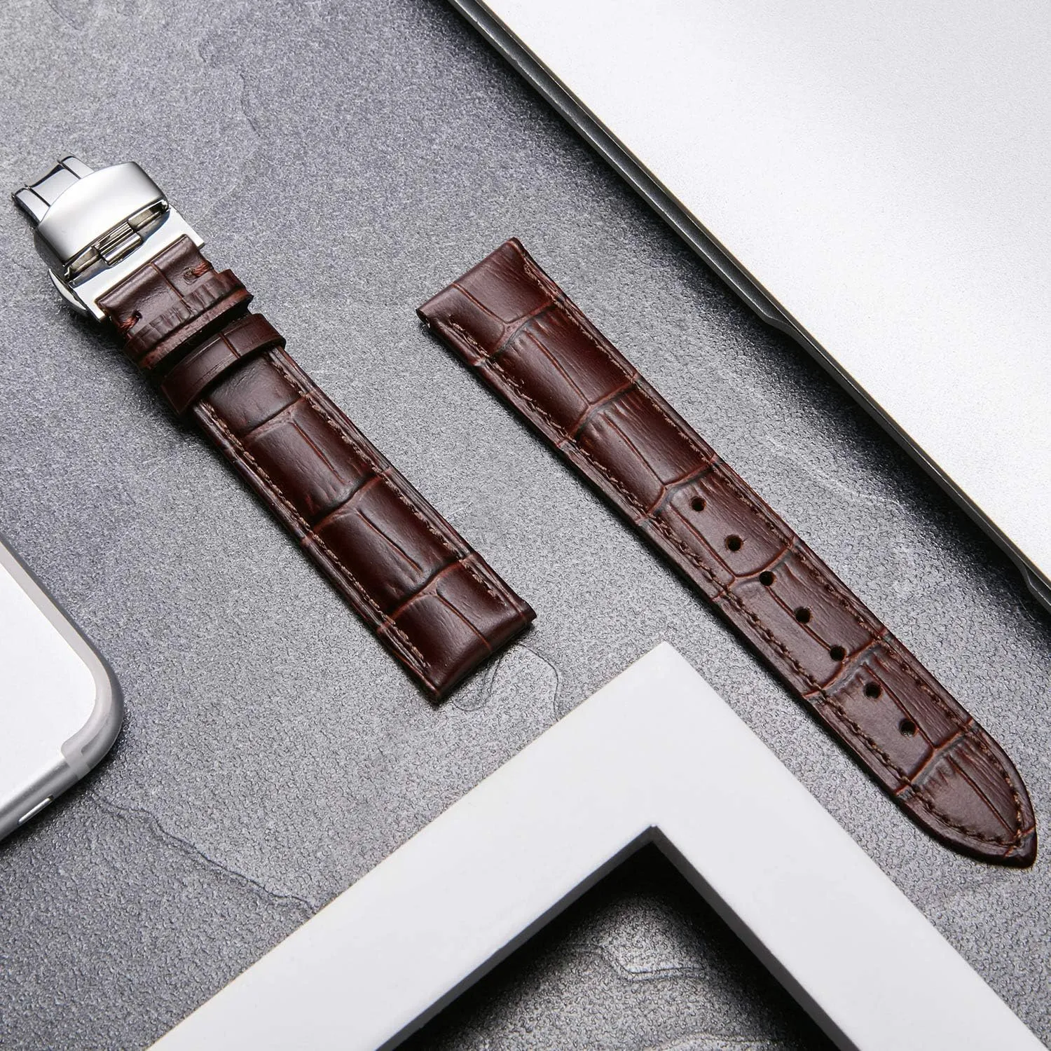 20mm 21mm 22mm 23mm 24mm Watch Band for Men Women BINLUN Leather Watch Strap Quick Release Strap with organically symbol primal resale desperate Silver Butterfly Deployment Buckle 12mm 13mm 14mm 15mm 16mm 17mm 18mm 19mm 