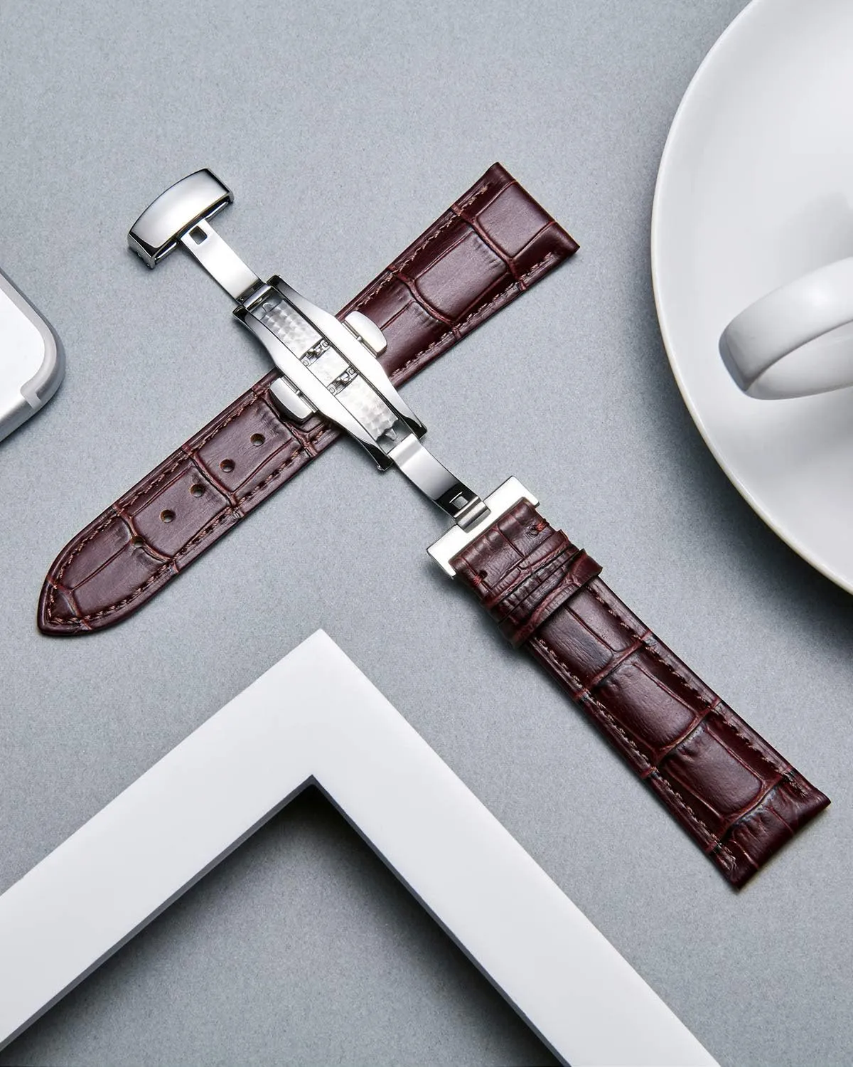 20mm 21mm 22mm 23mm 24mm Watch Band for Men Women BINLUN Leather Watch Strap Quick Release Strap with organically symbol primal resale desperate Silver Butterfly Deployment Buckle 12mm 13mm 14mm 15mm 16mm 17mm 18mm 19mm 