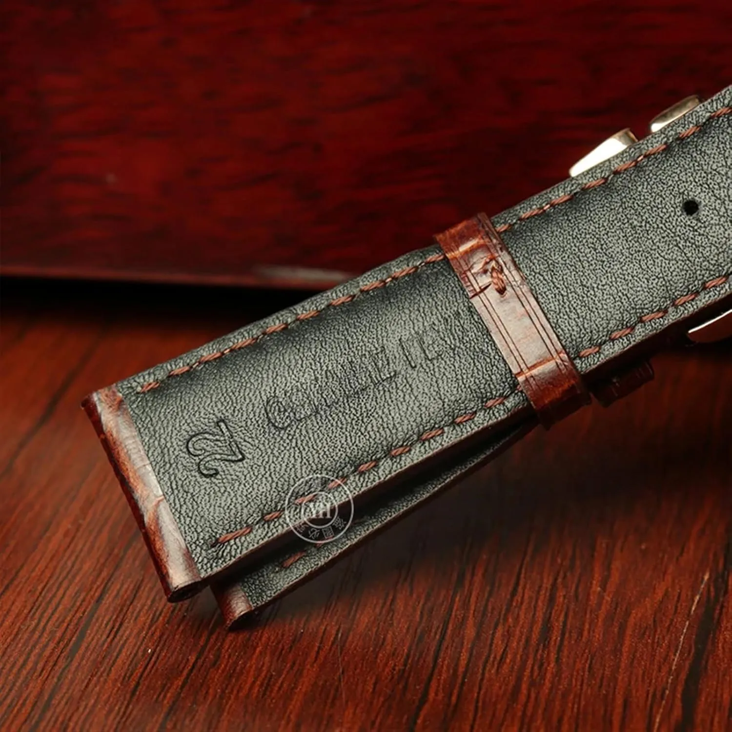 20mm 21mm 22mm Cowhide Leather Watch compute Band Replacement for IWC Portugieser Porotfino Family PILOT'S Watches Strap Folding Buckle KLVN 