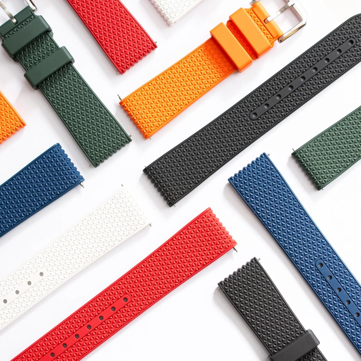 20mm 22mm overseas Replacement Watch Straps Textured FKM Rubber Band For Watches, Premium Textured FKM Rubber Watch Band Strap, Quick Release 