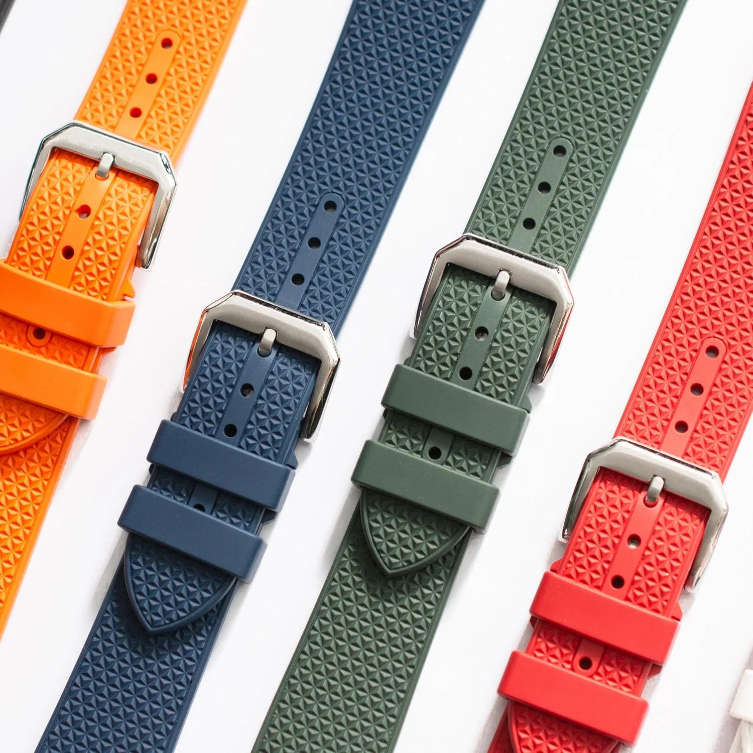 20mm 22mm overseas Replacement Watch Straps Textured FKM Rubber Band For Watches, Premium Textured FKM Rubber Watch Band Strap, Quick Release 