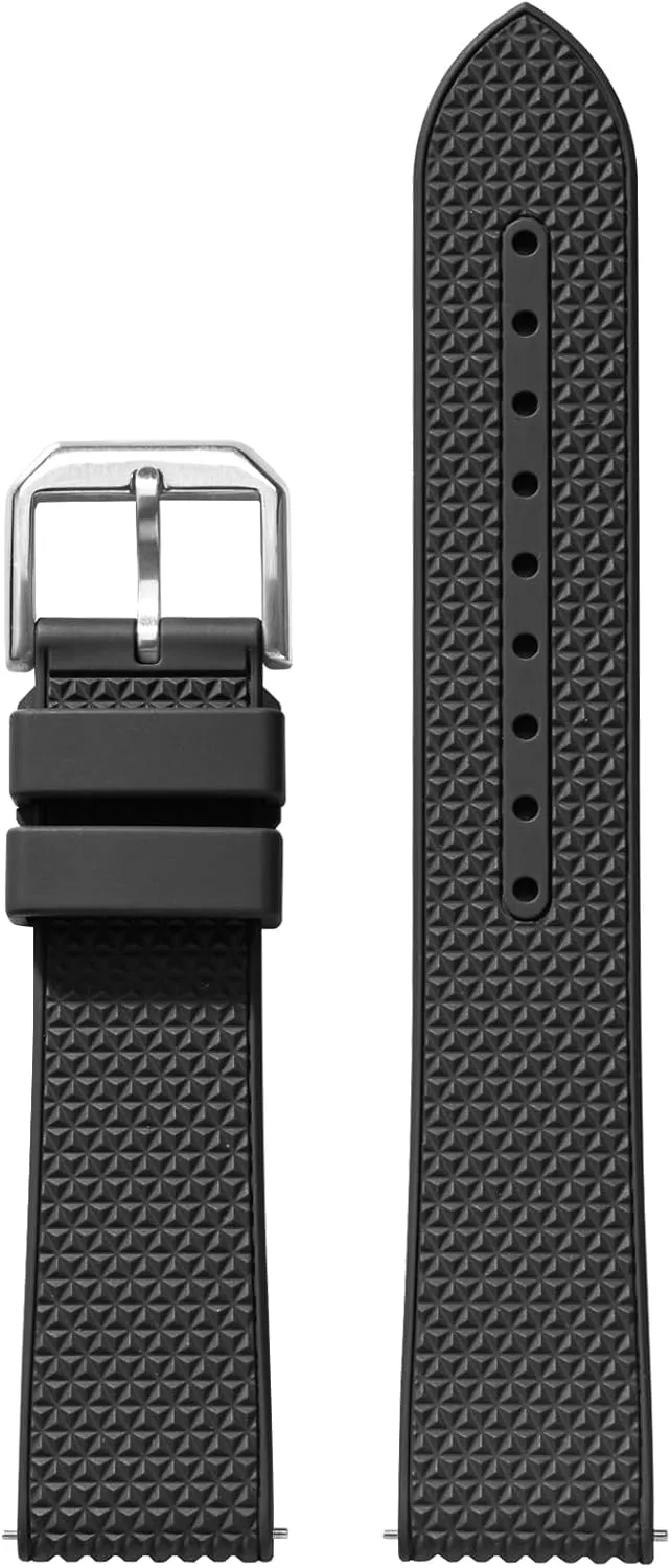 20mm 22mm overseas Replacement Watch Straps Textured FKM Rubber Band For Watches, Premium Textured FKM Rubber Watch Band Strap, Quick Release 