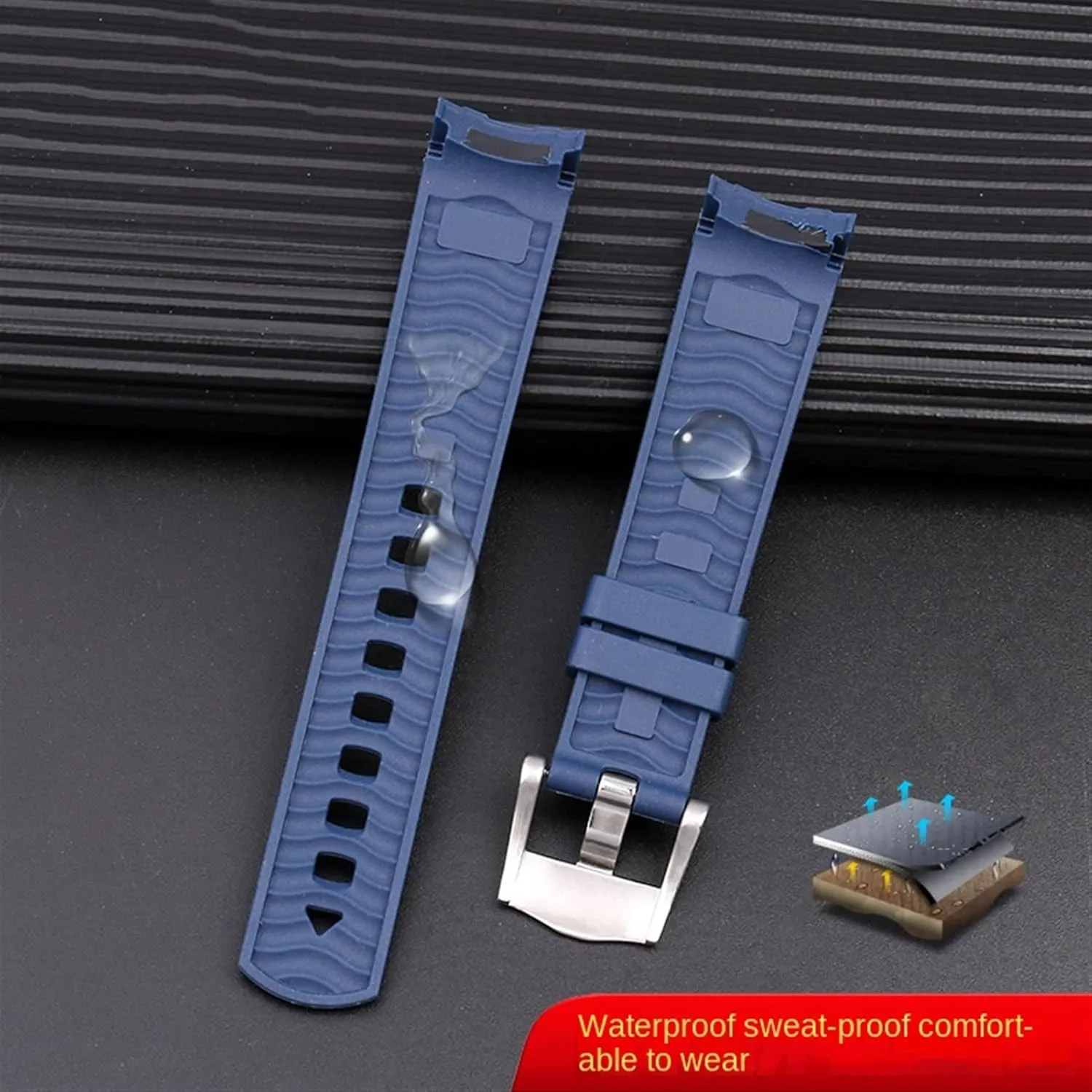 20mm 22mm Watch Soft strap respect bill Men Replacement For Omega Seamaster 300 universe 007 Curved End Fluorous Rubber silicone watchband 