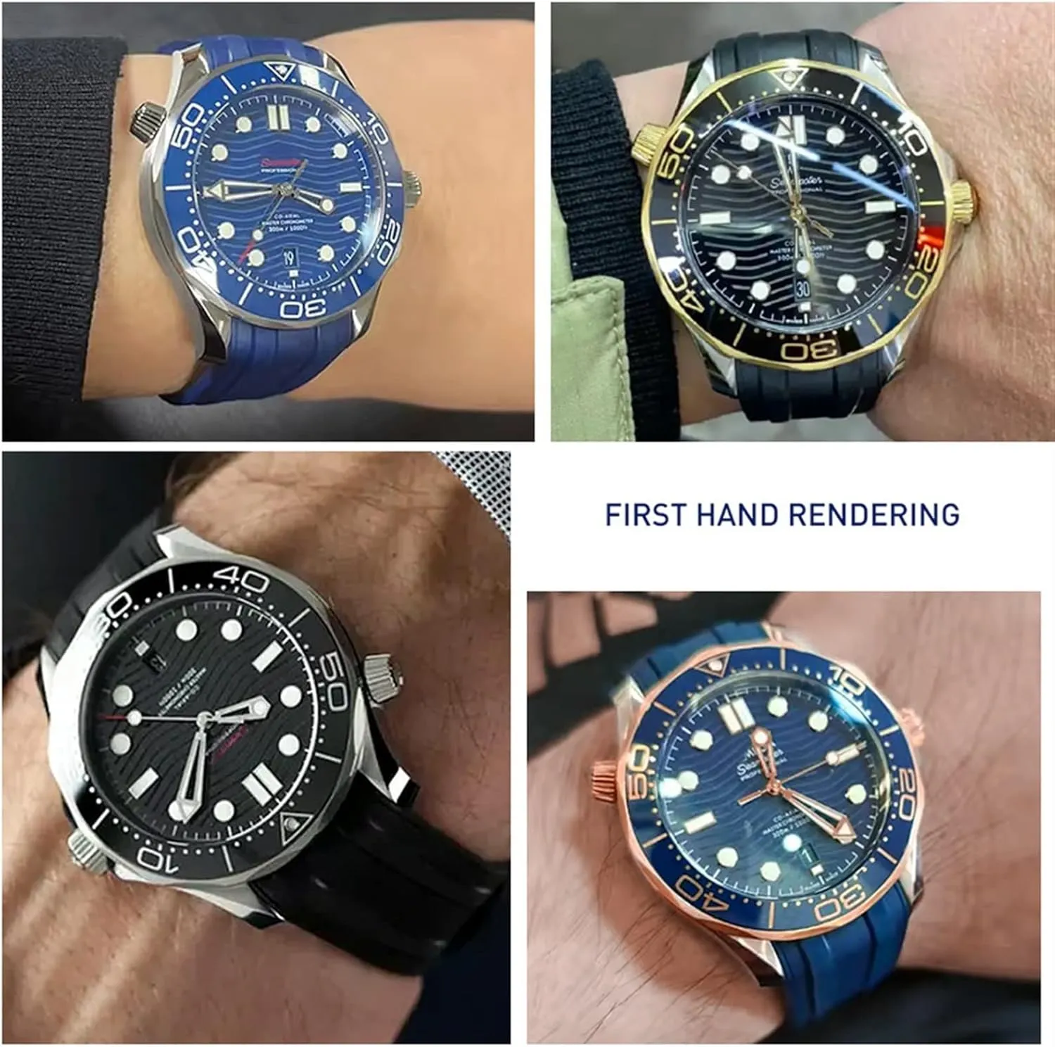 20mm 22mm Watch Soft strap respect bill Men Replacement For Omega Seamaster 300 universe 007 Curved End Fluorous Rubber silicone watchband 