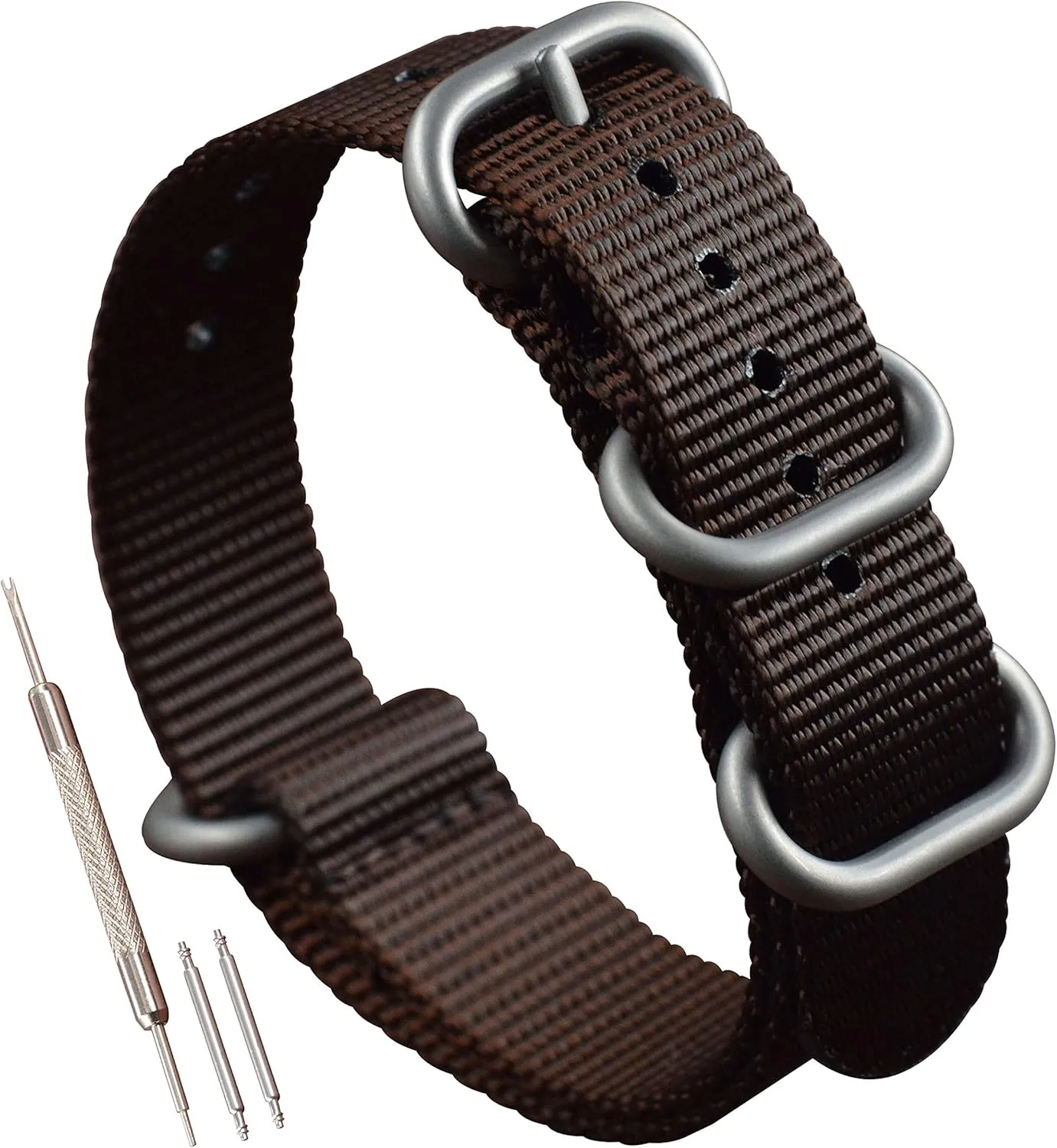 22 23 24 26mm) Thick Nylon Watch Strap Replacement 4 Rings pleasant individualistic proofread Long(18 19 20 21 