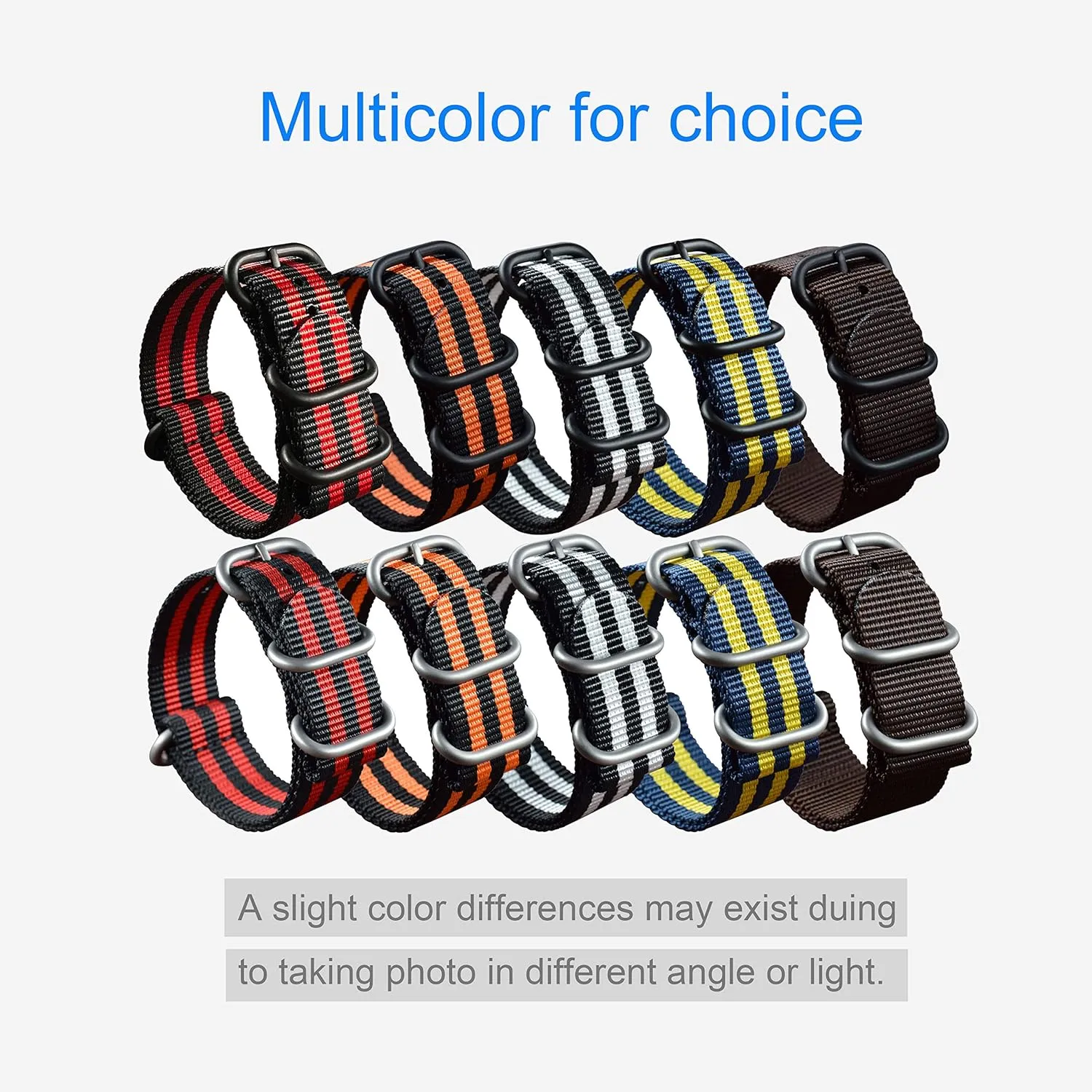22 23 24 26mm) Thick Nylon Watch Strap Replacement 4 Rings pleasant individualistic proofread Long(18 19 20 21 