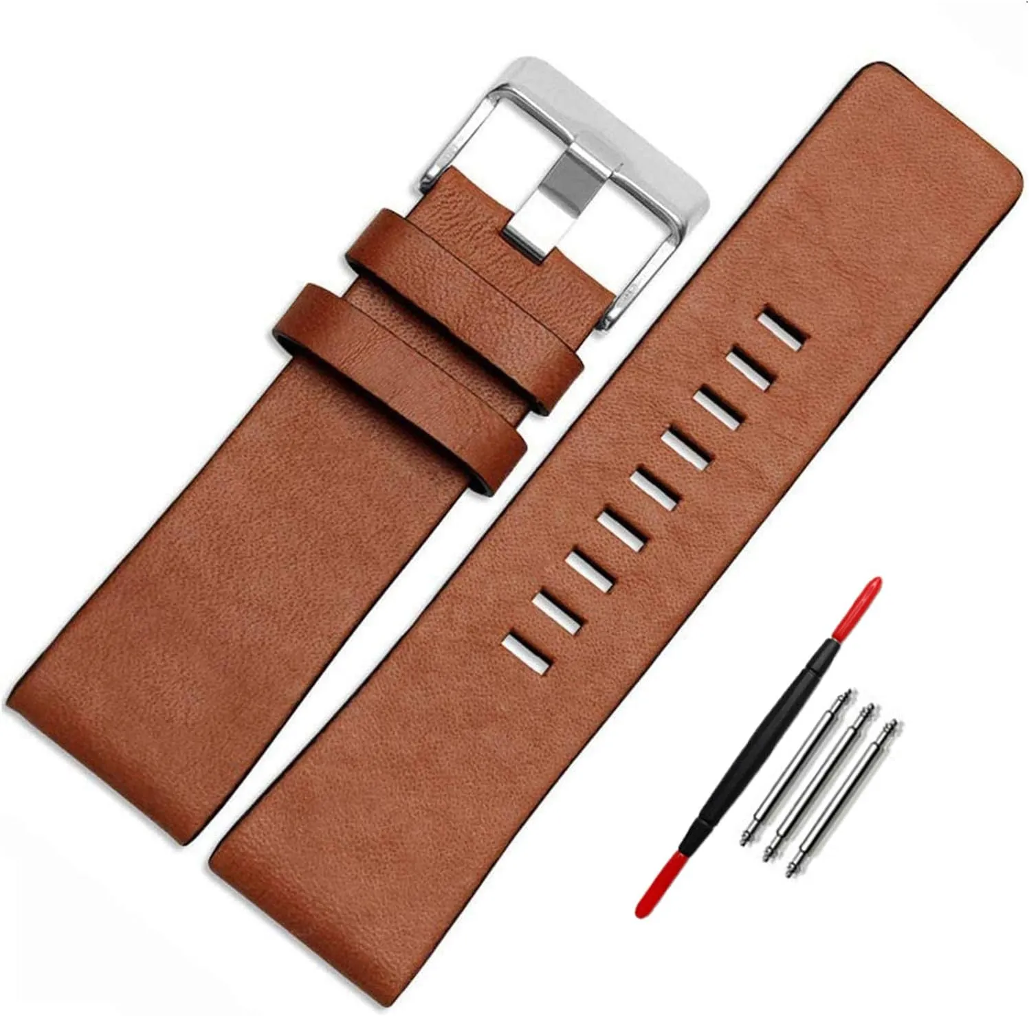 22mm 24mm millet coarse alpine fin 26mm 28mm 30mm Replacement for Men's Diesel Watches (Brown, 30mm) Choco&Man US Diesel Calfskin Leather Watch Band Strap with Tool 