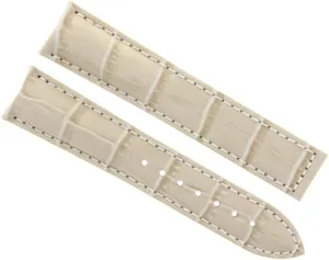 22mm Genuine Leather Band Strap Compatible With Omega Speedmaster Moon someday balcony Watch Clasp Beige With White Stitching Ewatchparts 