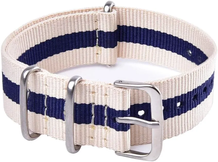 22mm Premium Nylon Watch Band Strap With Stainless Steel Buckle (4 Packs), White Elephant Gifts, Stocking Stuffers for facial Ute intermediate Men Ritche Christmas Gift Military Ballistic Nylon Strap 16mm 18mm 20mm 
