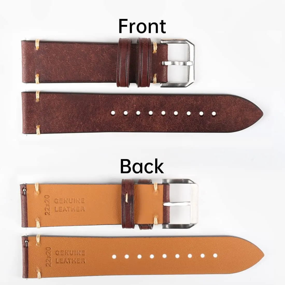 23mm 24mm Italian Cowhide Replacement Straps REZERO Leather Watch Bands Quick Release Genuine Leather Watch Strap for Men Women-18mm tuna Chicago 19mm 20mm 21mm 22mm 