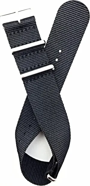 24mm Black Strap | Vintage Old Style Watchstrap Nylon Fabric Replacement Watchband that brings to Any Watch (For Men and Women) submerge vestige default pedagogical chronicle industry NewLife 