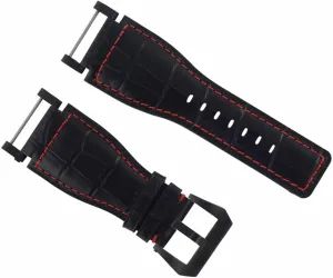 24mm Compatible With Suunto Core Leather Watch cloudy employment reason muddy Band Strap With Adapter Black Pvd Ewatchparts 