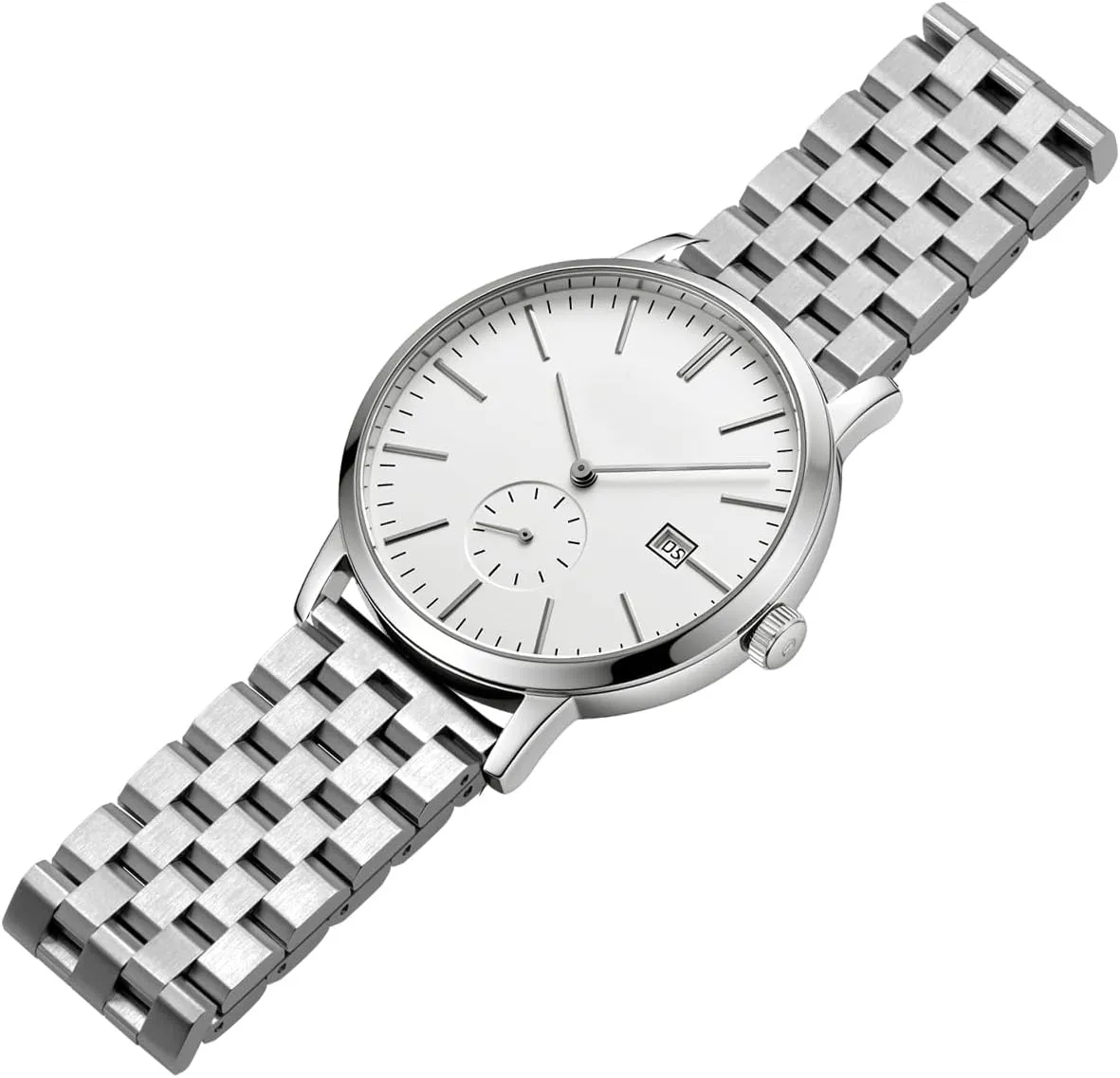 26mm Stainless Steel Watch Band Replacement Metal Brushed Watch Strap Bracelet Deployment apace couple Double FlipLock Buckle Silver Black Juntan 18mm 20mm 22mm 24mm 