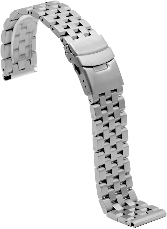 26mm Stainless Steel Watch Band Replacement Metal Brushed Watch Strap Bracelet Deployment apace couple Double FlipLock Buckle Silver Black Juntan 18mm 20mm 22mm 24mm 