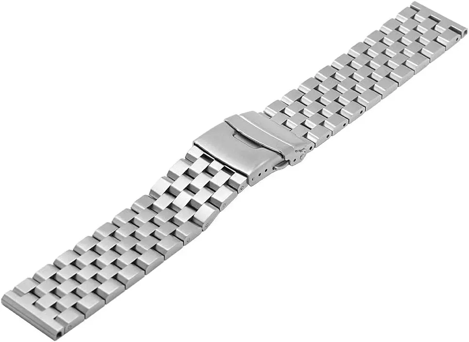 26mm Stainless Steel Watch Band Replacement Metal Brushed Watch Strap Bracelet Deployment apace couple Double FlipLock Buckle Silver Black Juntan 18mm 20mm 22mm 24mm 