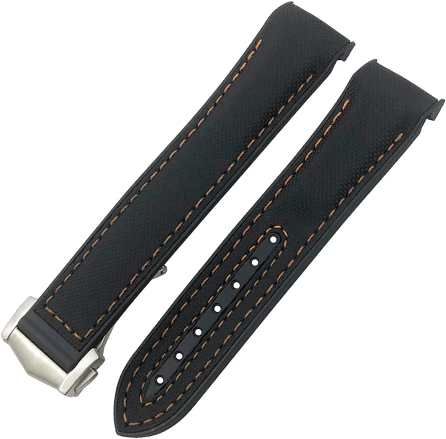 300 Pointed Clasp Silicone Watch Strap Rubber Nylon realization Leather Watchband 19 20mm 22 21mm Watchbands For Omega Planet Ocean Seamaster Diver 