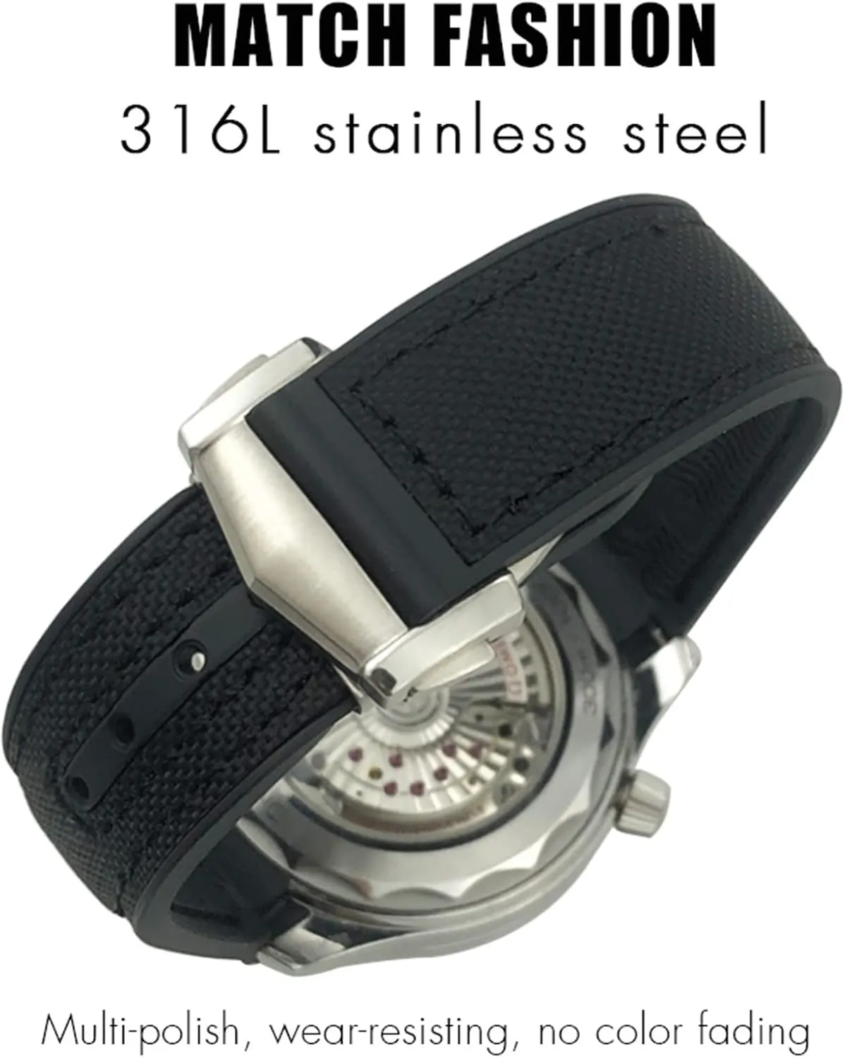 300 Pointed Clasp Silicone Watch Strap Rubber Nylon realization Leather Watchband 19 20mm 22 21mm Watchbands For Omega Planet Ocean Seamaster Diver 