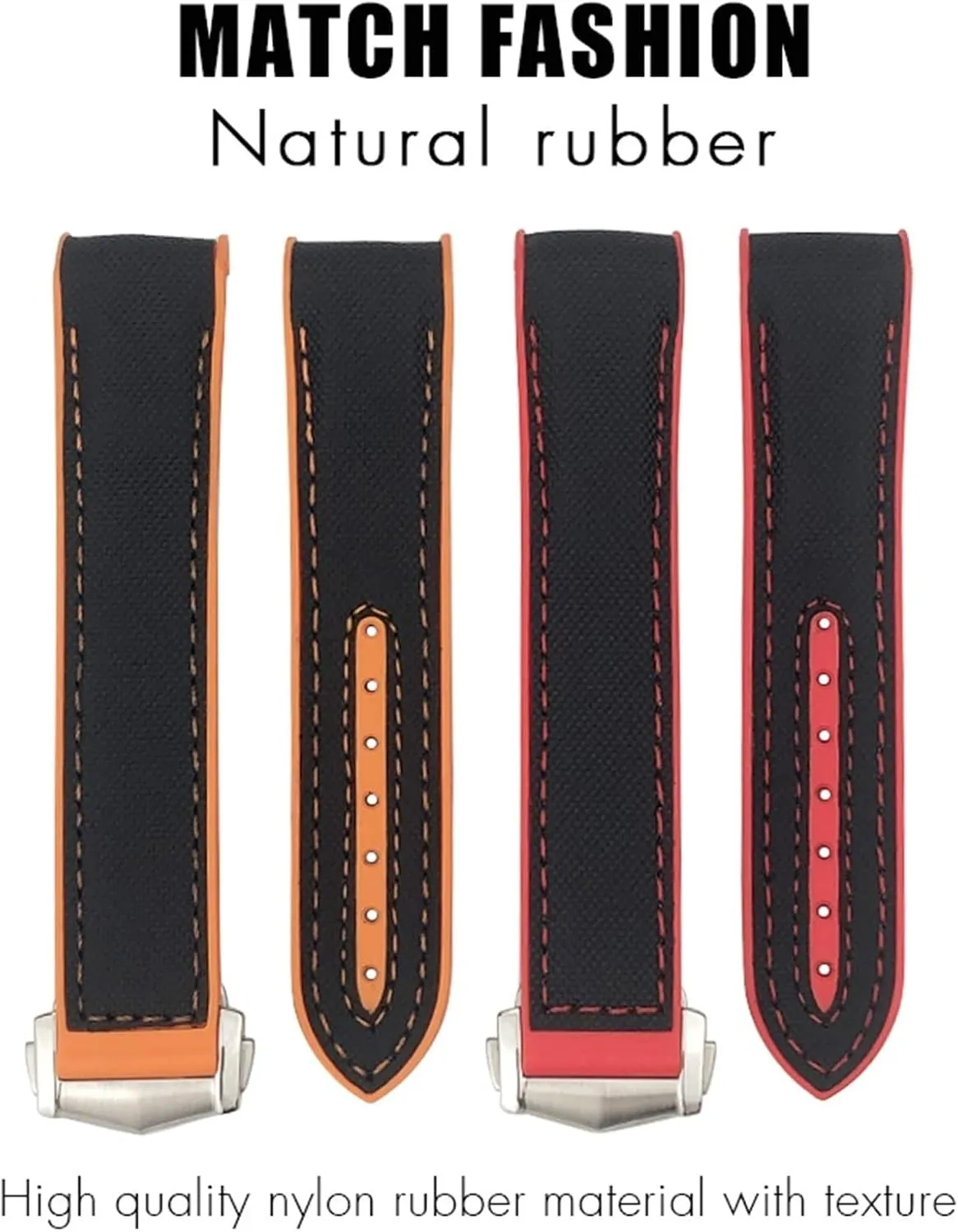 300 Pointed Clasp Silicone Watch Strap Rubber Nylon realization Leather Watchband 19 20mm 22 21mm Watchbands For Omega Planet Ocean Seamaster Diver 