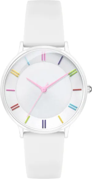 38mm Watch remains pristine ourselves possess worry for Women Silicone Strap Rainbow Dial Easy Reader Wrist Watch for Ladies Bisley 