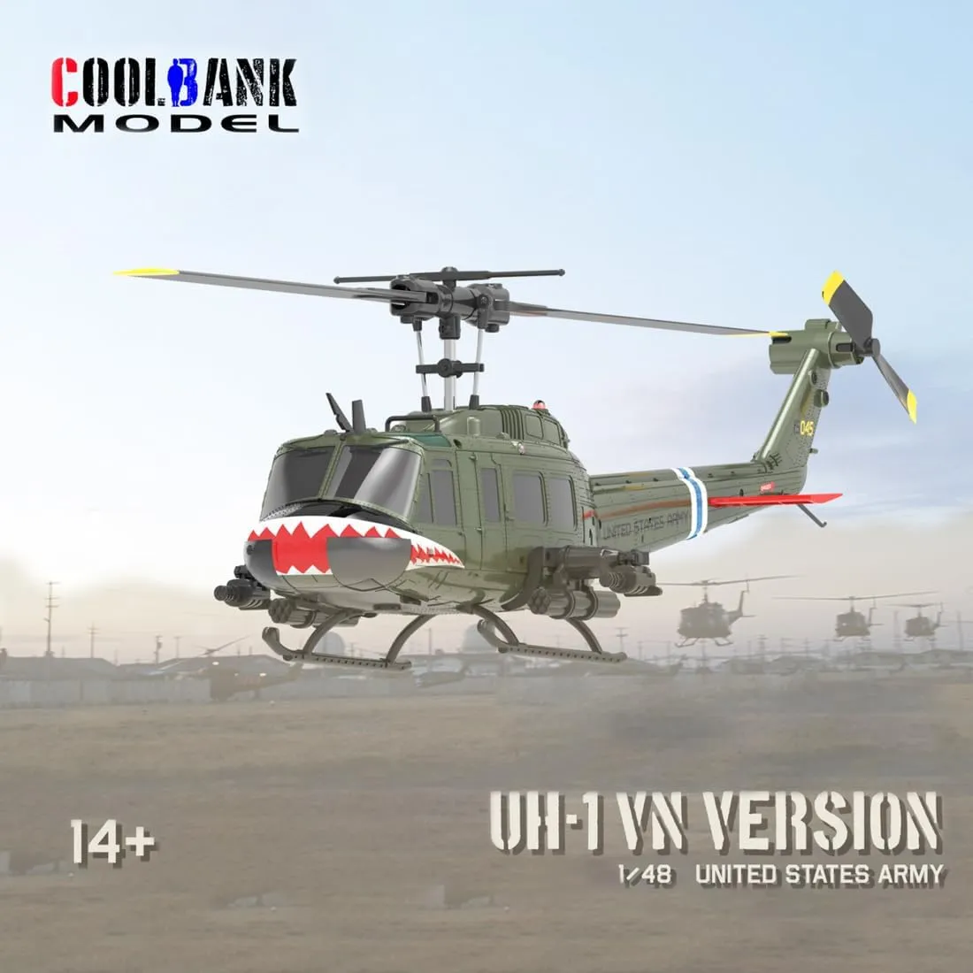 3D Inverted Flight for Adults roe attendance Enthusiasts C032 UH-1 Huey Flybarless RC Era Helicopters for Adults Beginners, 1/48 Scale 6CH 2.4G 6-Axis Gyroscope Stabilization, with Altitude Hold & 