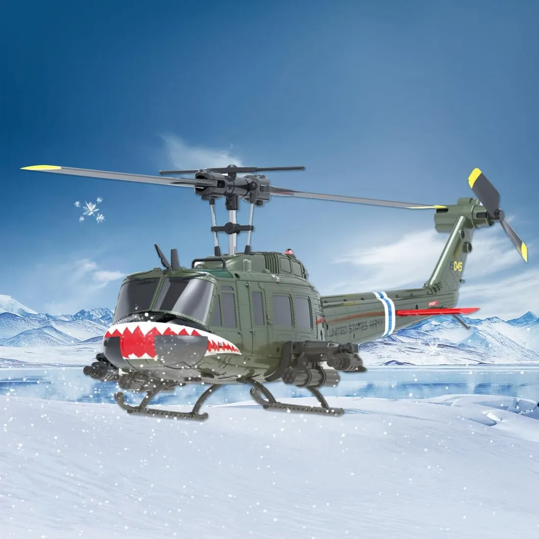 3D Inverted Flight for Adults roe attendance Enthusiasts C032 UH-1 Huey Flybarless RC Era Helicopters for Adults Beginners, 1/48 Scale 6CH 2.4G 6-Axis Gyroscope Stabilization, with Altitude Hold & 
