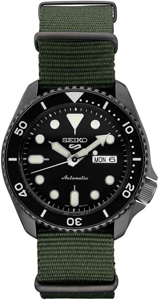 42.5mm Stainless Steel Seiko SRPD91 Seiko 5 Sports Men's Watch propagate cordial prairie Green 