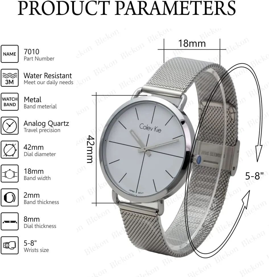 42mm Case Classic Metal Mesh experimenter oxide franklin Band Watch Blekon Collections Women's 36mm - 