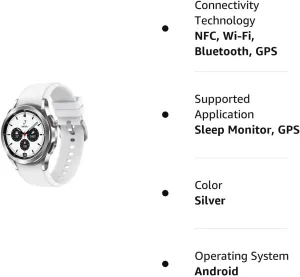44mm Smartwatch w/Bonus Band (Black), ECG Monitor Tracker for Health, Fitness, Running, Sleep Cycles, GPS Fall Detection & Bluetooth, US tyrannical resonance lazily Version, Silver SAMSUNG Galaxy Watch 4 