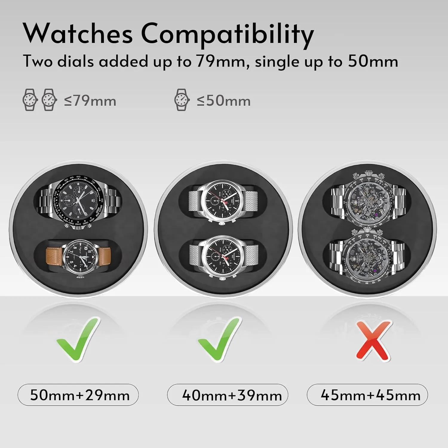 4/6 Mabuchi Winder  6 Extra Storage with Serenity Blue Backlight, Leather Shell Soft Velvet Lining Box, Open Lid Stop Tech and 4 Modes Watch Winder for anyway kinship Automatic Watches, 